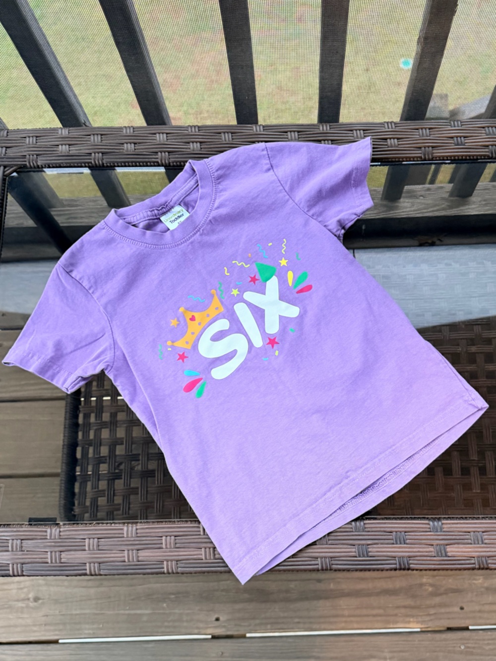 Children's Lilac 'Six' Graphic Tee Size 6